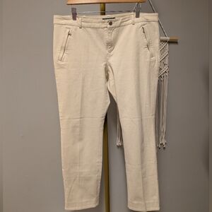 Lauren Ralph Lauren Cream Straight Leg Trouser Pant Size 14